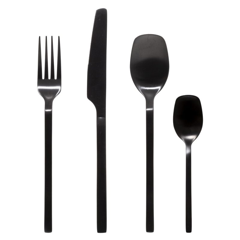 Set tacamuri Black modern, inox, 24 piese